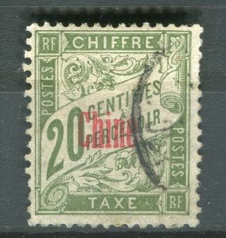 China; French Po 1900s Early Postage Due Issue 20c.  Value