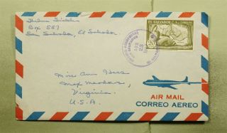 Dr Who 1957 El Salvador Airmail To Usa E49893