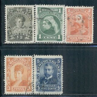 Newfoundland 78,  80,  82 - 83,  85 Sg83,  85,  87 - 88,  90 1897 - 1901 Royal Family Cat$8