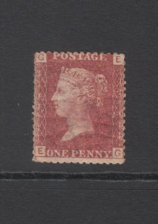 Gb Qv 1d Red Sg43 / Sg44 Plate 198 Penny Red Eg 1858 - 79 Hinged Stamp Pl198