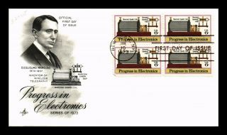Dr Jim Stamps Us Marconi Progress In Electronics Fdc Art Craft Cover Block