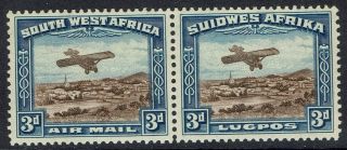 South West Africa 1931 Airmail 3d Pair