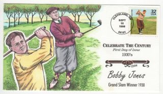 Sss: Collins Hp Fdc 1998 Celebrate Century 1930s Golfer Bobby Jones Sc 3185