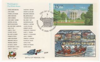 Sss: Collins Post Card Hand Painted Fdc 1989 15c The White House Sc Ux143
