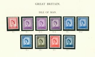 Gb Regional Issues Isle Of Man 1958 Full Set Of Stamps.  Sg 1 - 7,  Varients