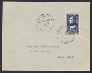 France 1951 Stamp Napoleon Premier Yvert 896 On First Day Cover Fdc.  X1122