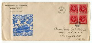 Usa - Puerto Rico 1940 Us Seapost - Ss American - Ship Maiden Voyage Cover -