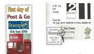 Great Britain,  Post & Go " 1st Day Of Post & Go Stampex 15th Sept 2010 F.  D.  Cover