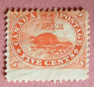 Canada 1859 Sg 31 5c Red,  Light Cancel Good Stamp