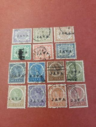 1908 Netherlands Indies Qw Postage Stamps Sc 81 - 96 (16) Mh&