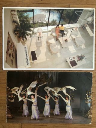 2 X China Old Postcard White Swan Hotel Canton To Germany Hangchow To Denmark