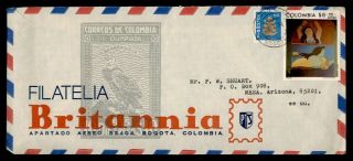 Dr Who Colombia Bogota Airmail To Usa Philatelic Stamp Cachet E50585