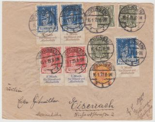 Germany Dr 1923 (16.  1) Inflat.  Cov.  GÖttingen 2 Nd.  Rate Incl.  Mi 115 (4),  233 (3),  234 (2)