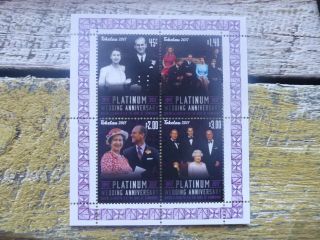 Tokalau 2017 Qeii 60th Wedding Anniv 4 Stamp Sheetlet Stamps