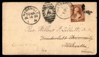 Mayfairstamps Us Postal History 1884 Batesville To Nashville Tennessee Cover Wwb