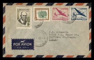 Dr Who Uruguay To Usa Multi Franked Air Mail C125505