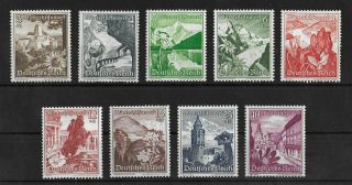 Germany Reich 1938 Nh I Complete Set Of 9 Michel 675 - 683 Cv €100 Vf