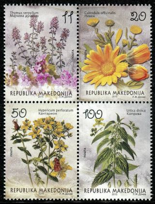 2015 Macedonia Flora - Mnh Set Medicinal Plants