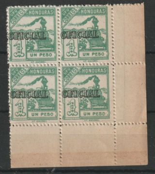 A Block Of 4 Stamps From Honduras Officials 1898.