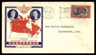 Mayfairstamps Canada Fdc 1939 Royal Train Blue & Red Cachet Visit First Day Cove