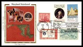 Mayfairstamps Us Fdc 1988 Colorano Silk Combo Maryland Statehood First Day Cover