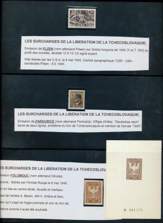 Czechoslovakia 1945 Liberation Mnh Mh Incl.  Signed Covers Cards (mt414