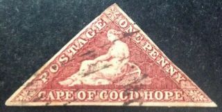Cogh 1853,  1d Brown Red Stamp Vfu