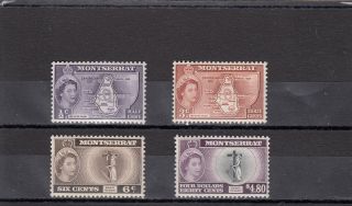 A96 - Montserrat - 1/2,  3,  6c & $4.  80 Inscr Colony All Mnh 1958