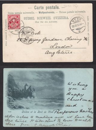 Switzerland 1899 Postcard Postal Card To England