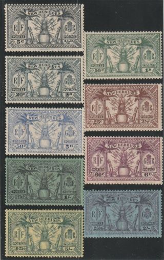 Hebrides - British Colonial - Complete Set Of 9 Old Stamps Mh (nheb 32)