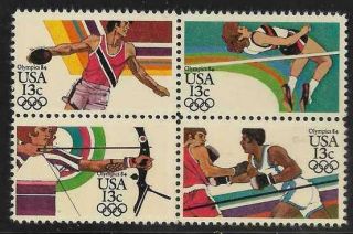 Scott 2048 - 51 Us Stamp 1983 13c Summer Olympic Mnh Block Of 4
