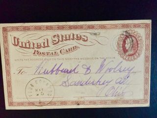 Us Postal Card 1¢ Liberty Ohio Four Corners Dpo (1821 - 1879) Cancel1875