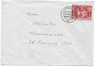 Germany Postal History Wwii Cover Addr Canc Eisenach Yr 