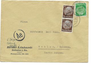 Germany Postal History Reich Cover Addr Switzerland Canc Sebnitz Yr 