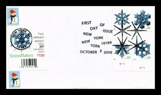 Us Cover Snowflakes Christmas Multi Franked Fdc