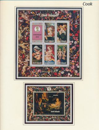 Xb71154 Cook Islands 1972 Madonna & Child Art Paintings Sheets Mnh