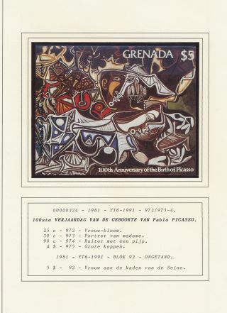 Xb71016 Grenada 1981 Picasso Art Paintings Fine Lot Mnh