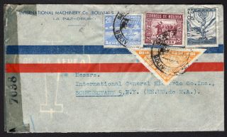 Bolivia 1941 Airmail Cover W/stamps From La Paz (04.  1941) To Usa