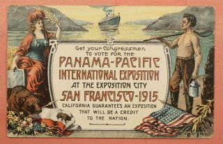 1915 Panama - Pacific Intl Expo San Francisco Ca Advertising Postcard