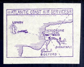 Gb Local Issues: Lundy 1936 Acas Proof In Violet Without Value On Gummed Paper