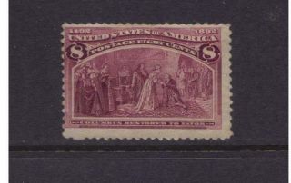 Us Scott 236,  1893 8c Columbian Exposition,  Unused/hr, .  99c Start,