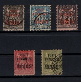 P124013/ French Madagascar – Y&t 15 / 17 – 19 - 21 260 E