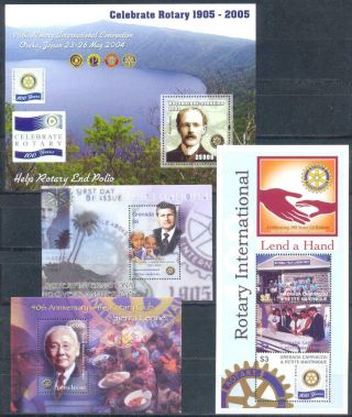 Mozambique Grenada Sierra Leone 2002 - 05 Rotary International,  4 S/sh.  Mnh