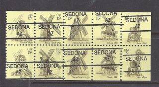 Arizona Precancels: Windmills Booklet Pane (1742a)