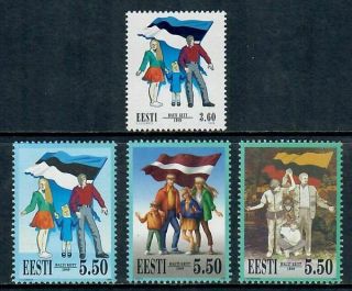 Estonia 366,  367a - C Baltic Chain Flags,  Issue Of 1999 Mnh