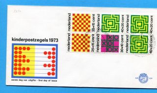 Ca Chess Schach Netherlands 12.  11.  1973 Fdc First Day Cover Block