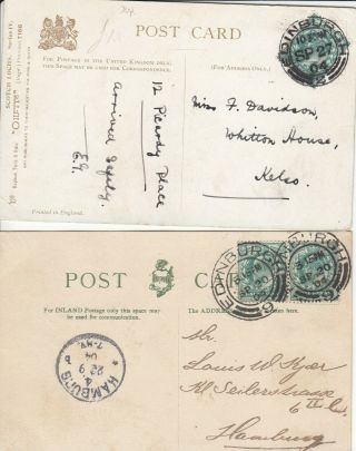 Jj4817 Edinburgh Scotland 9 Diff Cds With Stampers Number Postcards 1904 - 1911