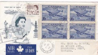 Canada Block Special Delivery Expres Air Stamps On Cover Montreal To Uk