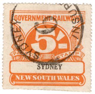 (i.  B) Australia - Nsw Government Railways : Parcels Stamp 5/ - (sydney)