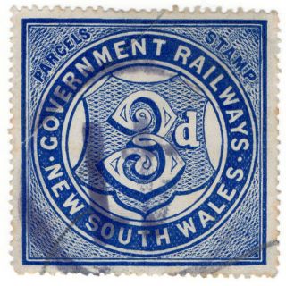 (i.  B) Australia - Nsw Government Railways : Parcels Stamp 3d